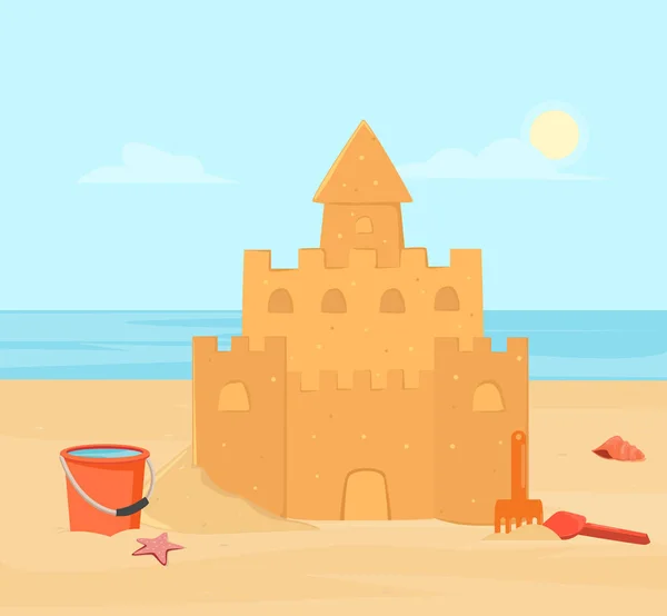Sand Castle Beach — Stock Vector
