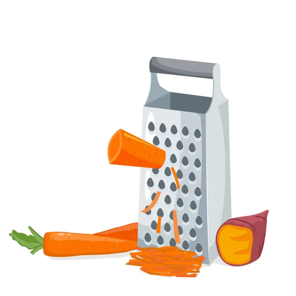 Vegetables Steel Grater — Stock Vector