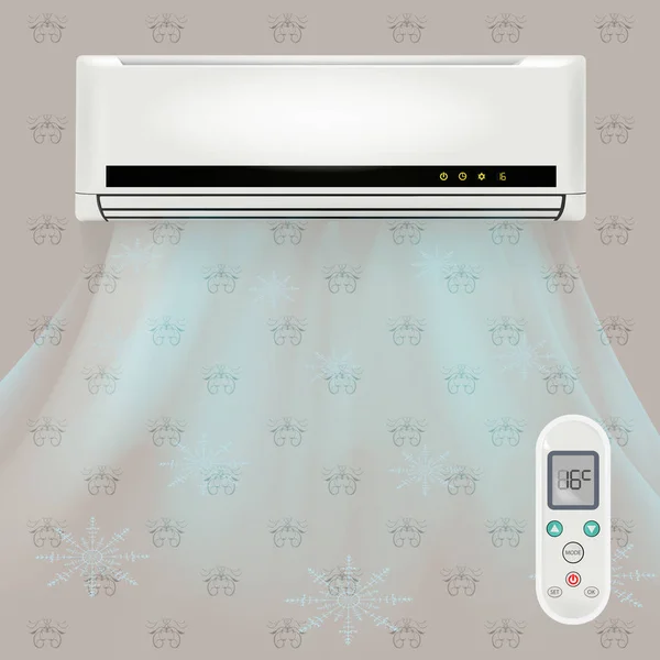 Airconditioner Met Afstandsbediening — Stockvector