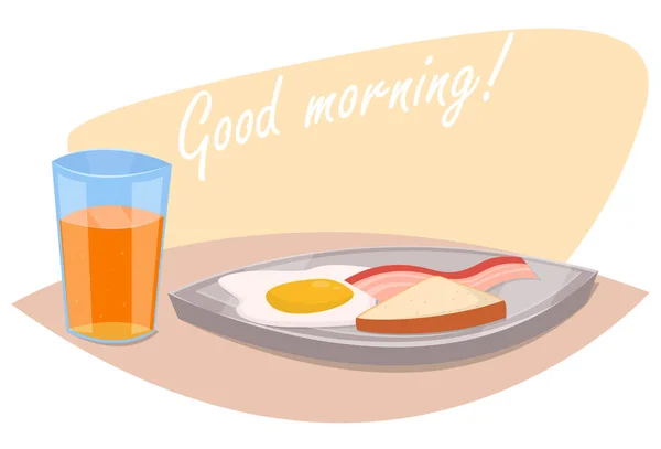 Концепция Завтрака Яйцо Бекон — стоковый вектор