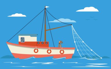 Balık yakalamak balıkçı teknesi