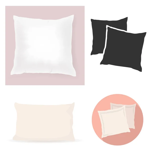 Oreiller Coussin Icône Silhouette — Image vectorielle