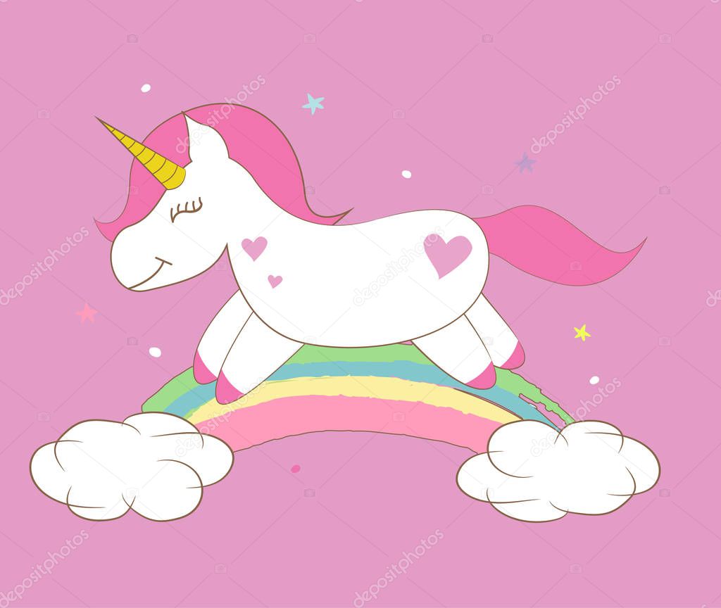 Happy little cute unicorn