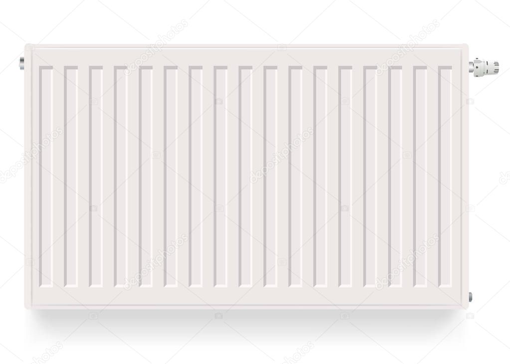 White heating radiator isolated