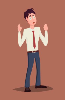 Eller yukarı korkmuş adamla