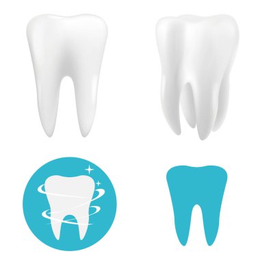 Temiz dişler gerçekçi ve simge