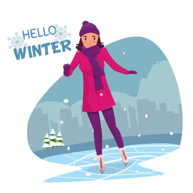 Kadın kış buz pateni