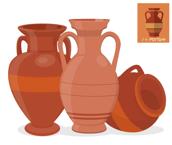 Gamla Amphora Vas Set — Stock vektor