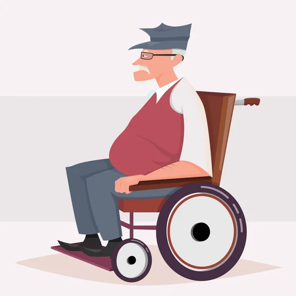 坐轮椅的老人 — 图库矢量图片