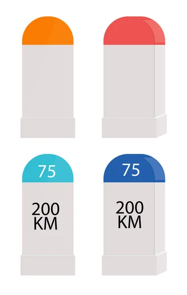 Yol kilometre taşı simge seti