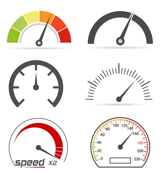 Hastighetsmätare Visar Olika Hastighet — Stock vektor