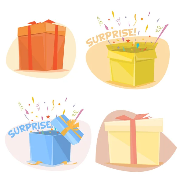 Surprise Box Confetti — Stock Vector