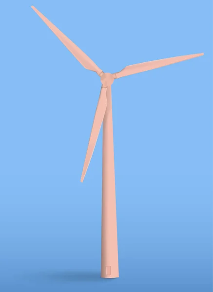 Windturbine Een Blauwe Achtergrond — Stockvector