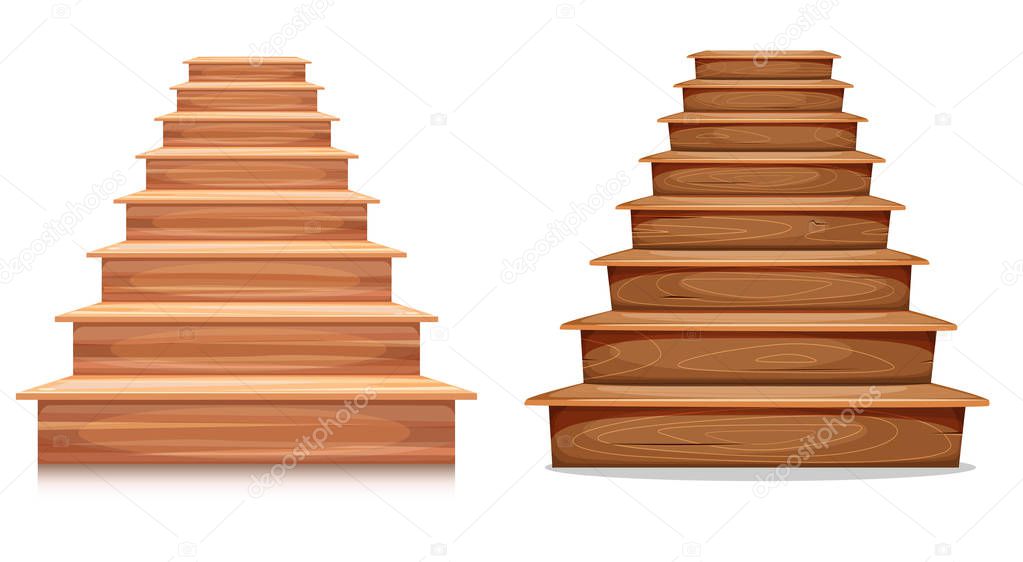 Set of wooden stairs