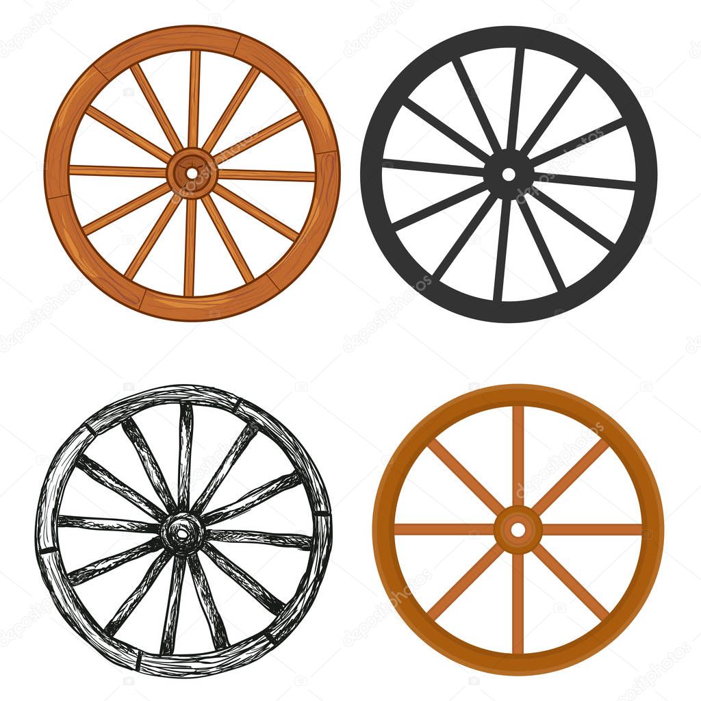 Vintage wooden wheel set