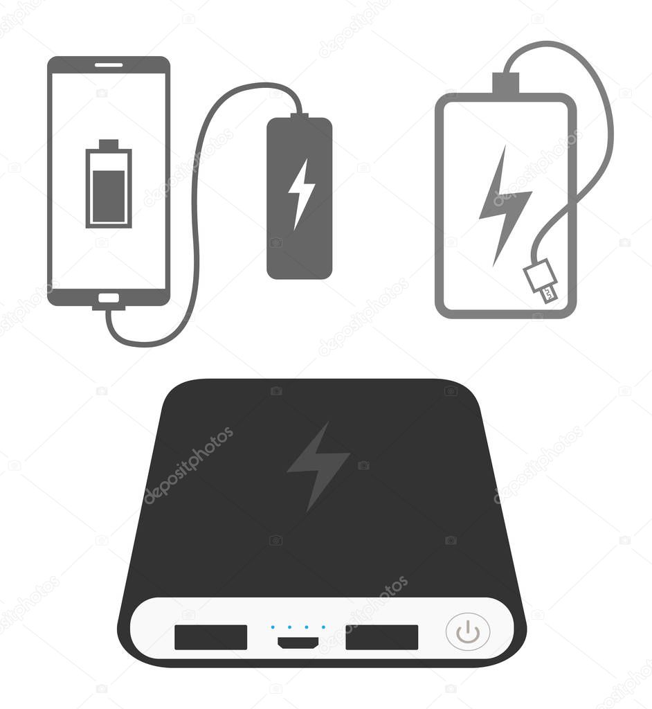 Power bank icons set