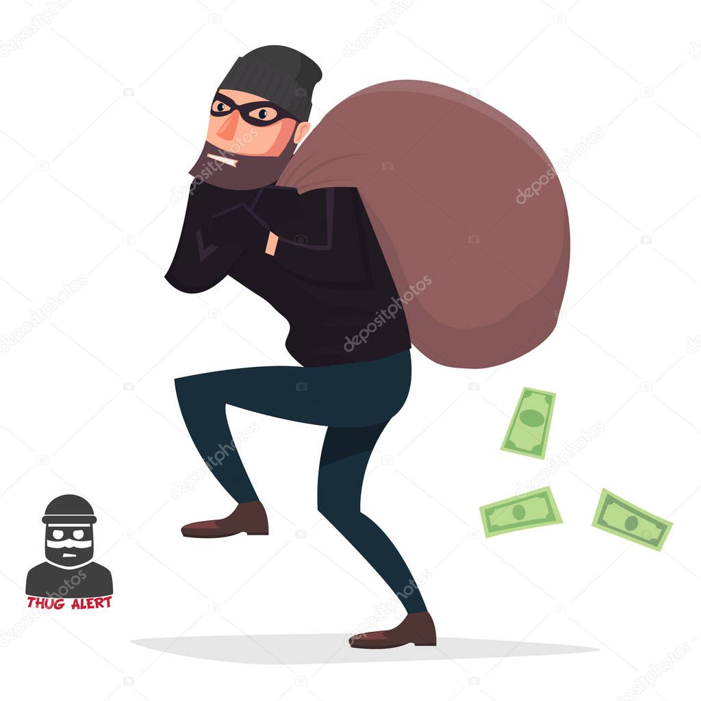 Robber running with money