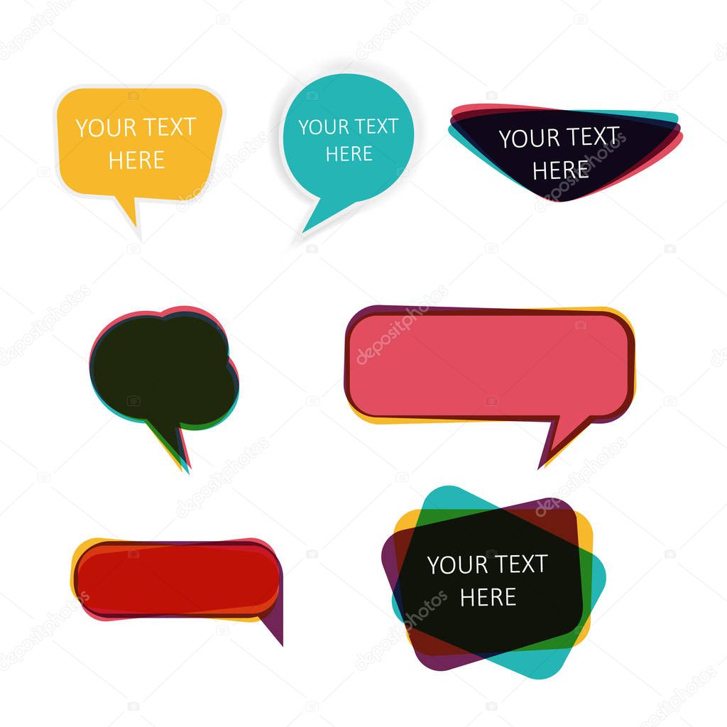 Speech bubbles with different colors