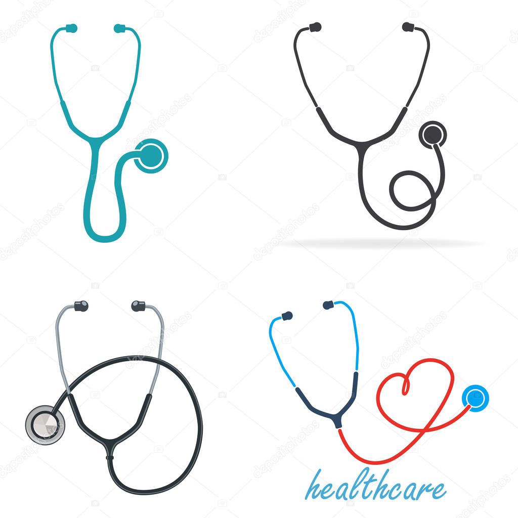 Stethoscope set icon and abstract
