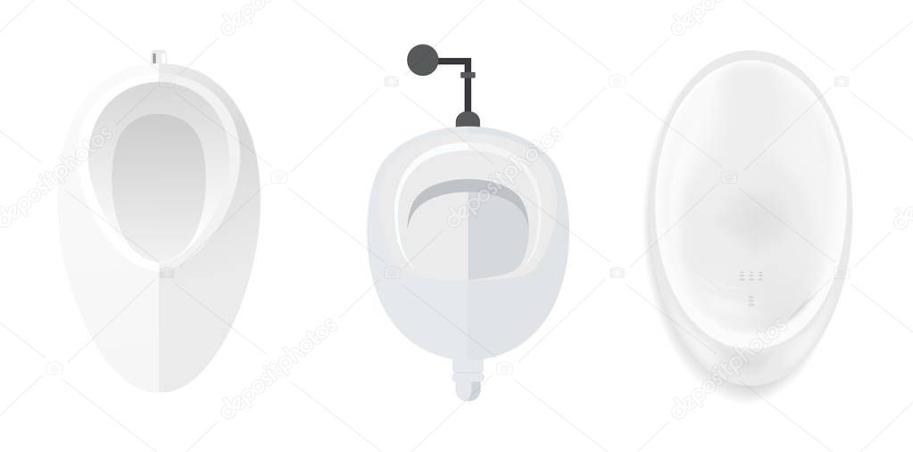 Set of front view urinal