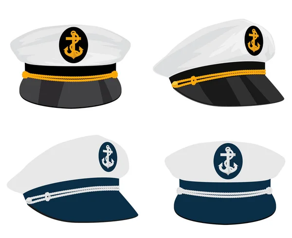 Capitão Marinheiro Chapéu Desenhos Animados — Vetor de Stock