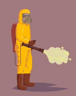 Böcek ilacı püskürtme hazmat uygun erkekte