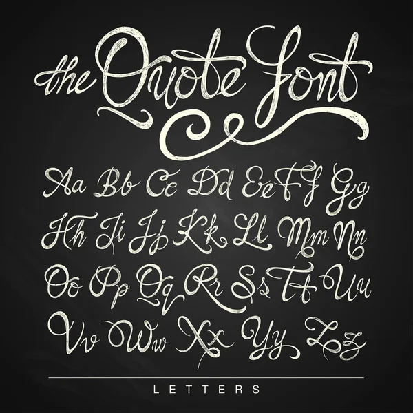 Handgeschreven Kalligrafie Offerte Lettertype Wit Het Schoolbord Achtergrond — Stockvector