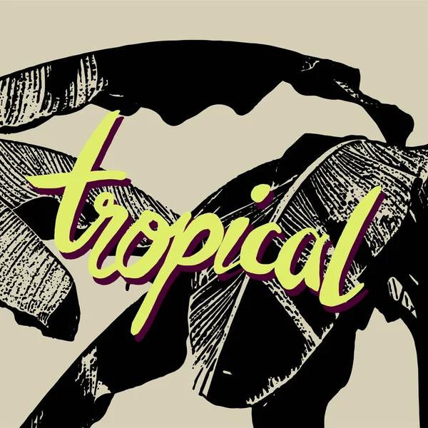 Phrase Tropicale Sur Fond Palmier — Image vectorielle