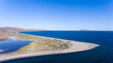 Isla San Jose, Baja California Sur, Meksika hava panoramik manzaralarını. Deniz cortez.