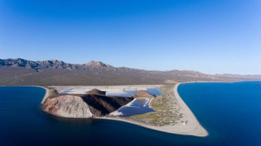 Isla San Jose, Baja California Sur, Meksika hava panoramik manzaralarını. Deniz cortez.