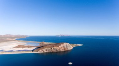 Isla San Jose, Baja California Sur, Meksika hava panoramik manzaralarını. Deniz cortez.