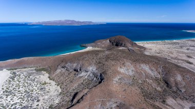 Balandra plaj, Baja California Sur, Meksika havadan izleme.
