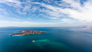Isla San Francisco, Baja California Sur, Meksika hava panoramik manzaralarını. Deniz cortez.