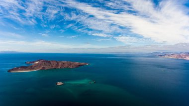 Isla San Francisco, Baja California Sur, Meksika hava panoramik manzaralarını. Deniz cortez.
