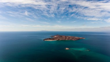 Isla San Francisco, Baja California Sur, Meksika hava panoramik manzaralarını. Deniz cortez.