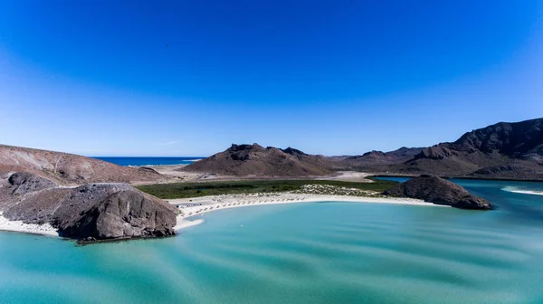 Balandra plaj, Baja California Sur, Meksika havadan izleme.