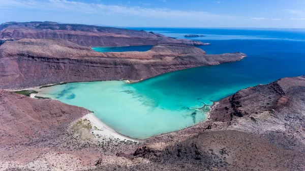 Hava panoramics Espiritu Santo Adası, Baja California Sur, Meksika.