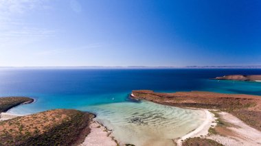 Hava panoramics Espiritu Santo Adası, Baja California Sur, Meksika.
