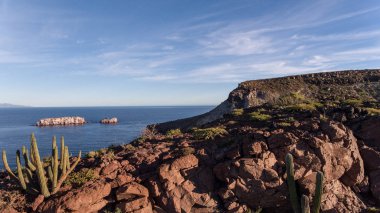 Hava panoramics Espiritu Santo Adası, Baja California Sur, Meksika.