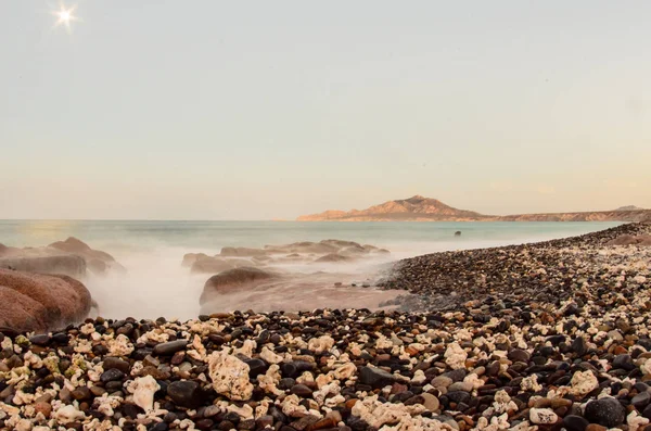 Scenics Від Пляжів Море Кортеса Пустелі Зустріне Море Нижня Каліфорнія — стокове фото