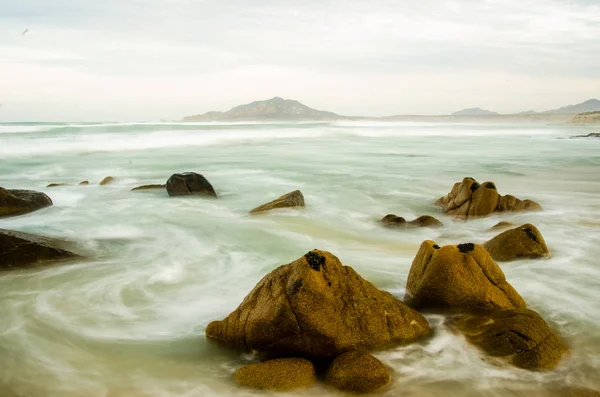 Cenários Das Praias Mar Cortez Onde Deserto Encontra Mar Baja — Fotografia de Stock