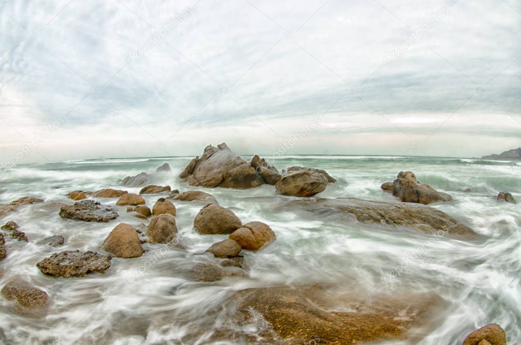 Scenics from the beaches of sea of cortez, where the desert meets the sea, Baja California sur Mexico.