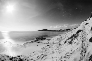 Bakış, deniz, Baja California sur Meksika çölün birleştiği deniz cortez, plajlarına.