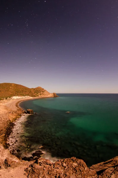 Scénický Pláže Moře Cortez Kde Poušť Vlévá Moře Baja California — Stock fotografie