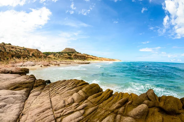 Scenics Від Затоці Кабо Pulmo Пустелі Зустріне Море Нижня Каліфорнія — стокове фото