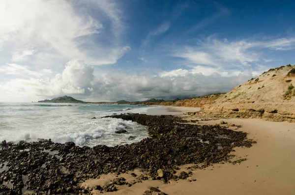 Escenarios Bahía Cabo Pulmo Donde Desierto Encuentra Con Mar Baja — Foto de Stock