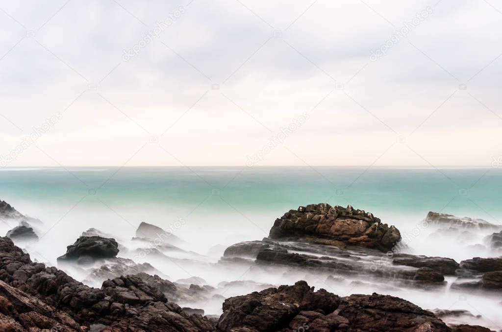 Scenics from the beaches of sea of cortez, where the desert meets the sea, Baja California sur Mexico.