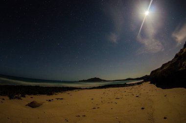 Bakış gelen bay, Cabo denizin Baja California sur Meksika çölün birleştiği Pulmo,.