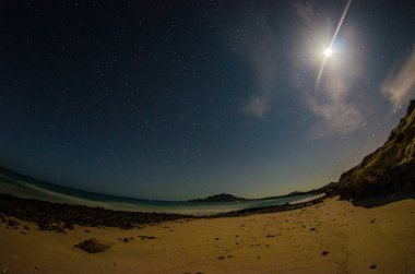 Bakış gelen bay, Cabo denizin Baja California sur Meksika çölün birleştiği Pulmo,.