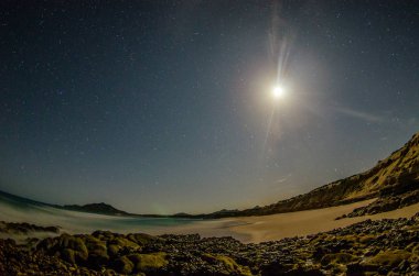 Bakış gelen bay, Cabo denizin Baja California sur Meksika çölün birleştiği Pulmo,.